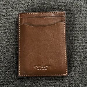 Coach leather money clip